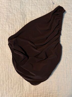 Express Women’s Brown Ruched Asymmetric Skirt